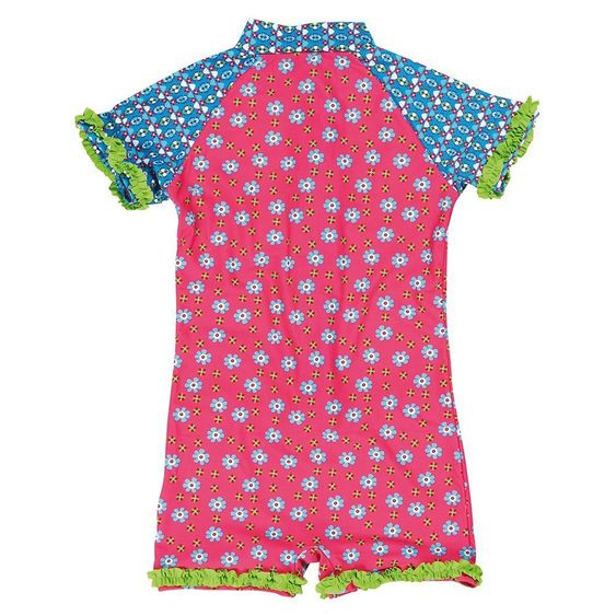 Playshoes Bade-Einteiler Blumen - Pink - Gr. 74 / 80