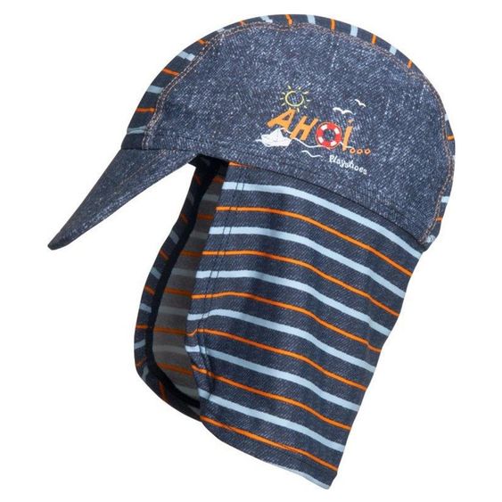 Playshoes Bade-Mütze mit Nackenschutz Ahoi - Dunkelblau - Gr. 49