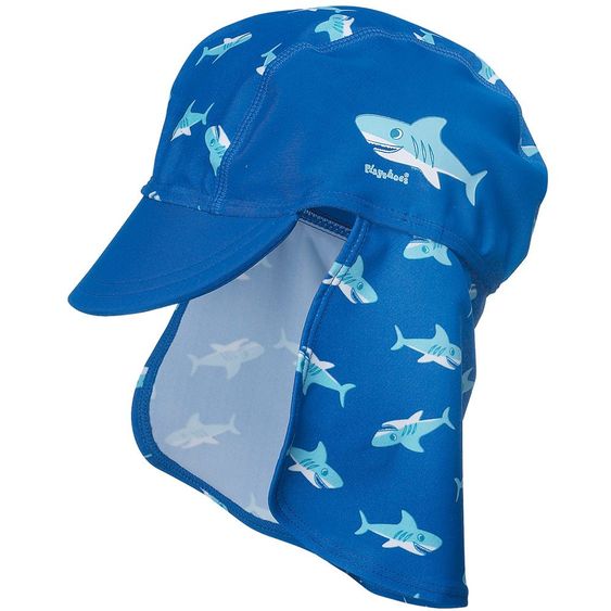 Playshoes Bade-Mütze mit Nackenschutz - Hai Blau - Gr. 49