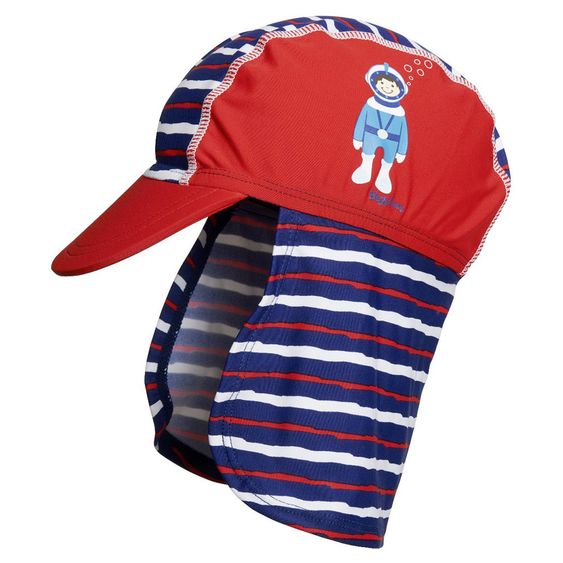 Playshoes Bade-Mütze mit Nackenschutz Taucher - Rot - Gr. 51