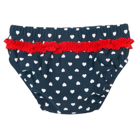 Playshoes Bade-Windelhose - Herzchen Marine Rot - Gr. 62/68