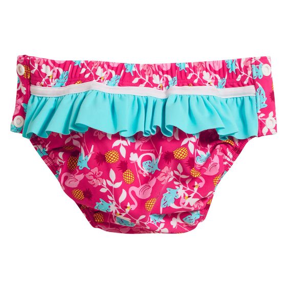 Playshoes Bade-Windelhose mit Druckknöpfen - Flamingo Türkis Pink - Gr. 62/68