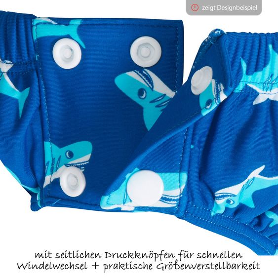 Playshoes Bade-Windelhose mit Druckknöpfen - Flamingo Türkis Pink - Gr. 62/68