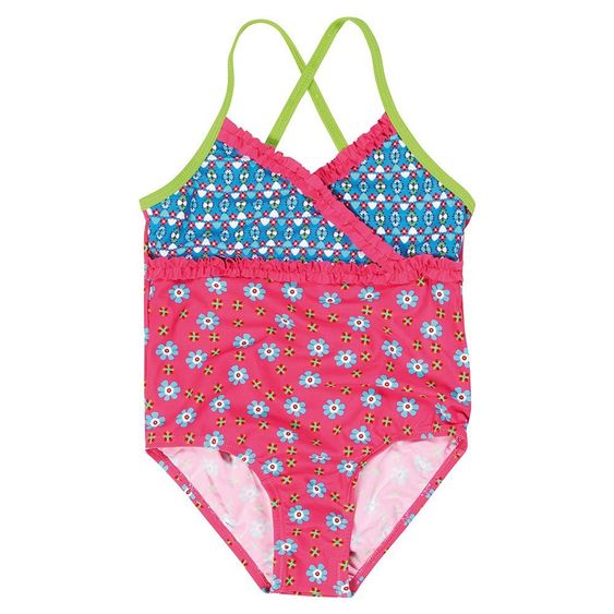 Playshoes Badeanzug Blumen - Pink - Gr. 74 / 80