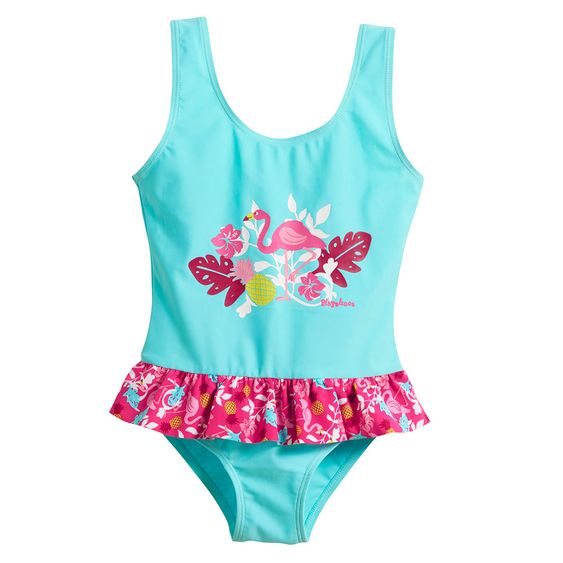 Playshoes Badeanzug - Flamingo Türkis Pink - Gr. 74/80