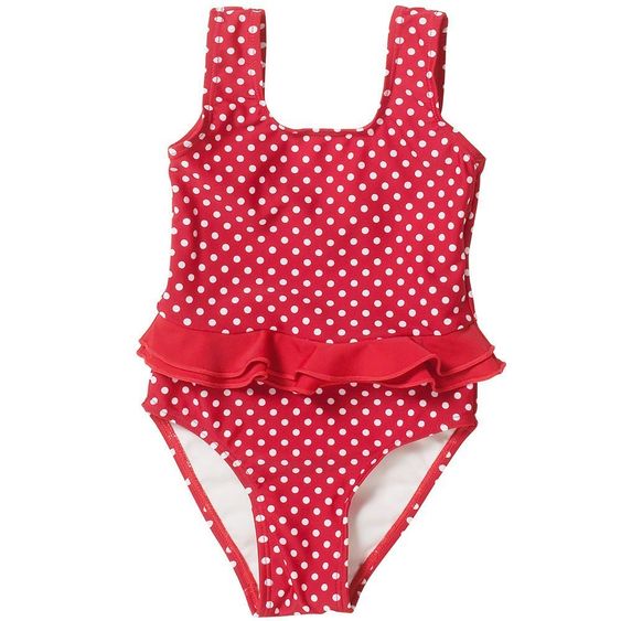 Playshoes Badeanzug Punkte - Rot - Gr. 74 / 80