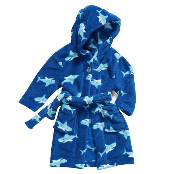 Playshoes Bademantel Hai - Blau - Gr. 74 / 80