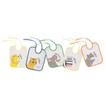 Binde-Lätzchen 5er Pack - Zootiere Weiß