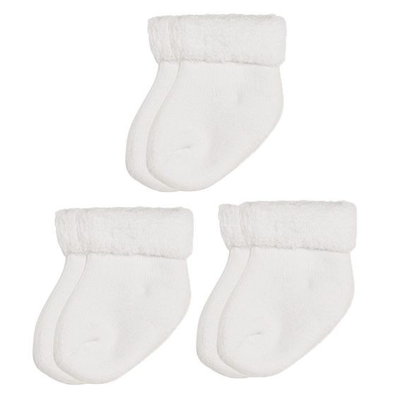 Playshoes Erstlingssocken 3er Pack - Weiß - Gr. 0 - 3 Monate