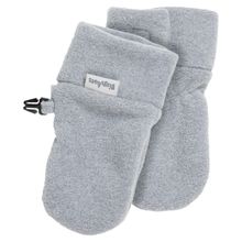 Fleece mittens - Grey - Size 6-12 months