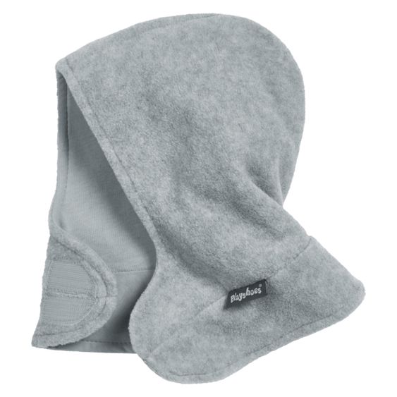 Playshoes Fleece-Schalmütze mit Klettverschluss - Grau Melange - Gr. 47 /49