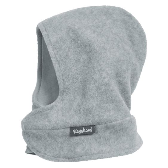 Playshoes Cappello con sciarpa in pile e chiusura in velcro - Grigio Melange - Taglia 51 / 53