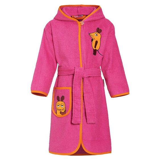Playshoes Frottee-Bademantel - Die Maus Pink - Gr. 74/80