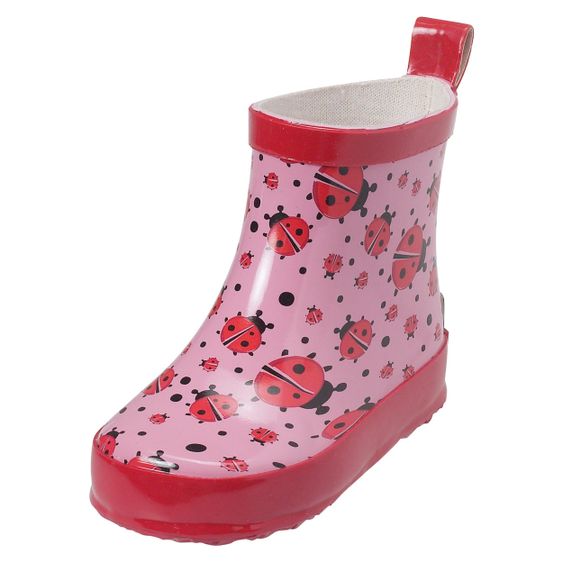 Playshoes Stivali Welly a mezza altezza - Rosa Coccinella - Taglia 23