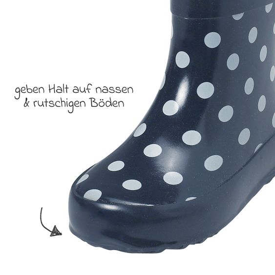 Playshoes Gummistiefel Halbhoch - Punkte - Blau - Gr. 23