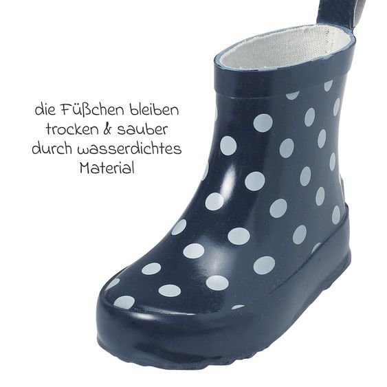 Playshoes Gummistiefel Halbhoch - Punkte - Blau - Gr. 23