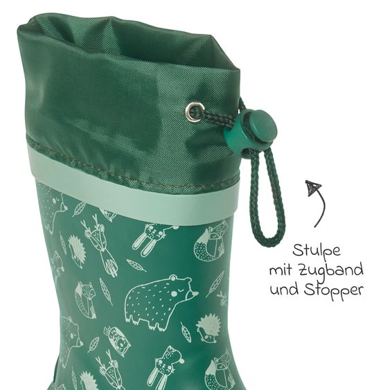 Playshoes Wellies - Animali della foresta - Verde - Taglia 22