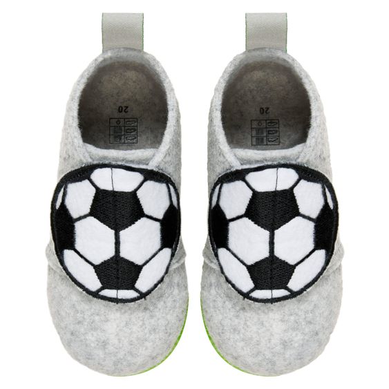 Playshoes Felt slippers - Football - Grey - Size 20