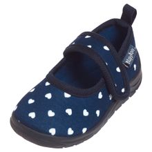 Pantofole con chiusura a velcro - cuori navy - misura 20/21