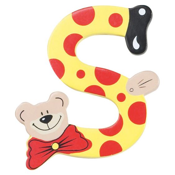 Playshoes Lettera S in legno - orso