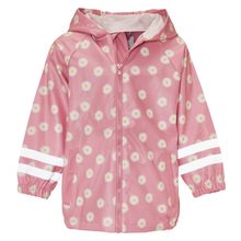 Rain jacket with reflectors - daisies - pink - size 80