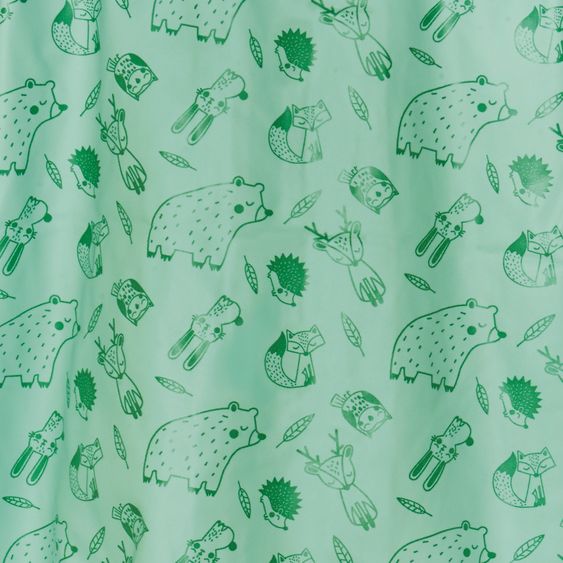 Playshoes Rain jacket with reflectors - Forest animals - Green - Size 80