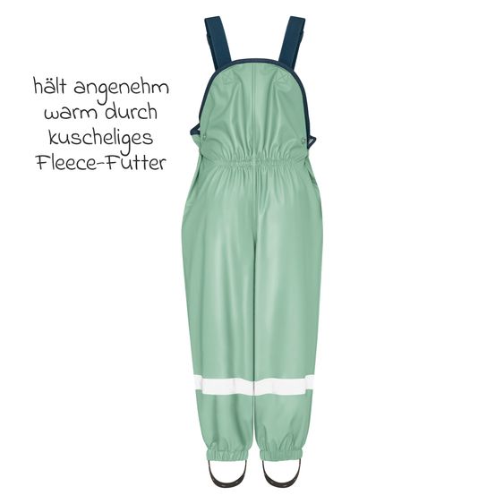 Playshoes Regen-Latzhose mit Fleecefutter - Grün - Gr. 86