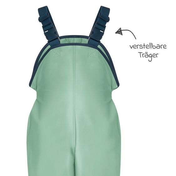 Playshoes Regen-Latzhose mit Fleecefutter - Grün - Gr. 86