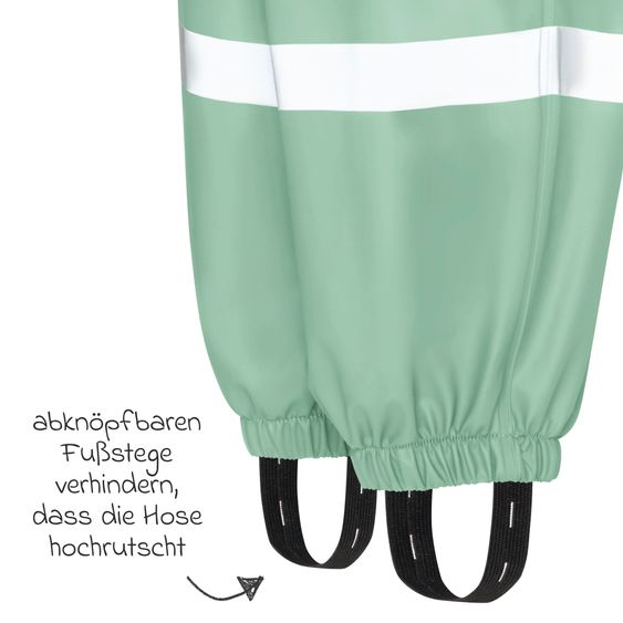 Playshoes Regen-Latzhose mit Fleecefutter - Grün - Gr. 86