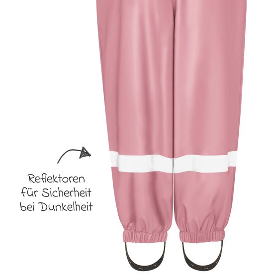 Playshoes Regen-Latzhose mit Fleecefutter - Rosa - Gr. 92