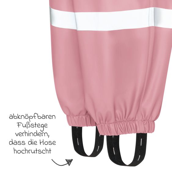 Playshoes Regen-Latzhose mit Fleecefutter - Rosa - Gr. 92