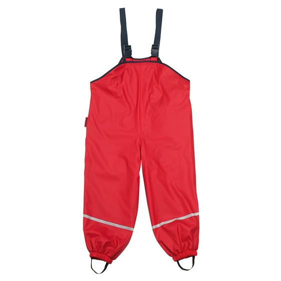 Playshoes Regen-Latzhose mit Fleecefutter - Rot - Gr. 80