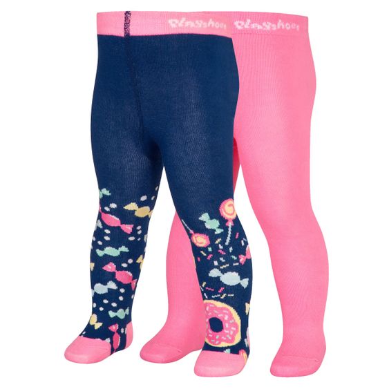 Playshoes Strumpfhose 2er Pack - Bonbons Marine Rosa - Gr. 62/68