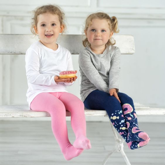 Playshoes Strumpfhose 2er Pack - Bonbons Marine Rosa - Gr. 62/68