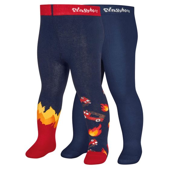 Playshoes Strumpfhose 2er Pack - Feuerwehr Marine - Gr. 62/68