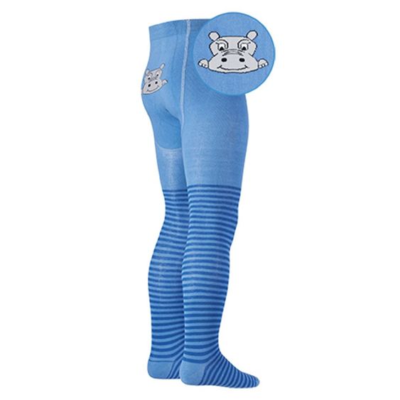 Playshoes Strumpfhose Nilpferd - Blau - Gr. 50 / 56