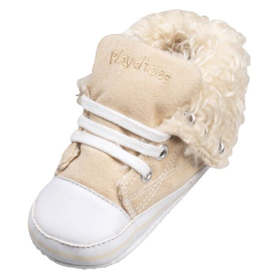 Playshoes Turnschuh mit Fellfutter - Beige - Gr. 16