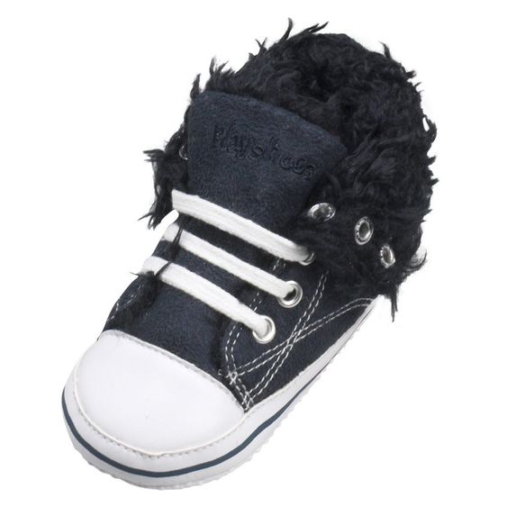 Playshoes Turnschuh mit Fellfutter - Marine - Gr. 16