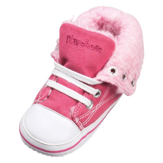 Playshoes Turnschuh mit Fellfutter - Pink - Gr. 16
