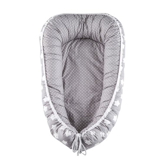 Puckdaddy Babynest - Sterne / Punkte - Grau