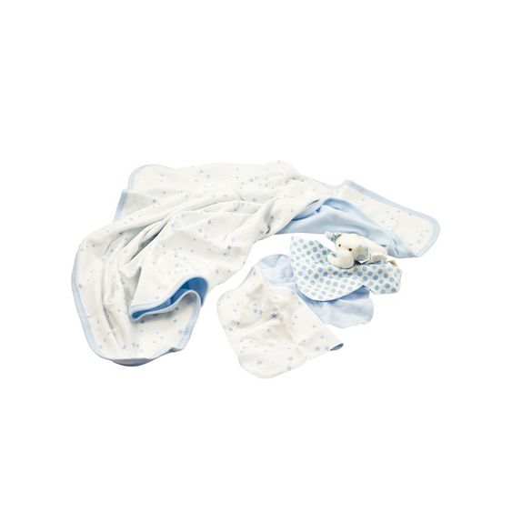 Puckdaddy Bio-Baumwolle Waschset - Sterne - Hellblau
