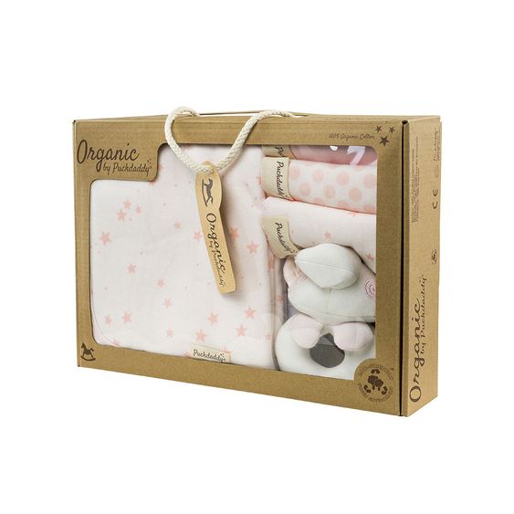 Puckdaddy Bio-Baumwolle Waschset - Sterne - Rosa