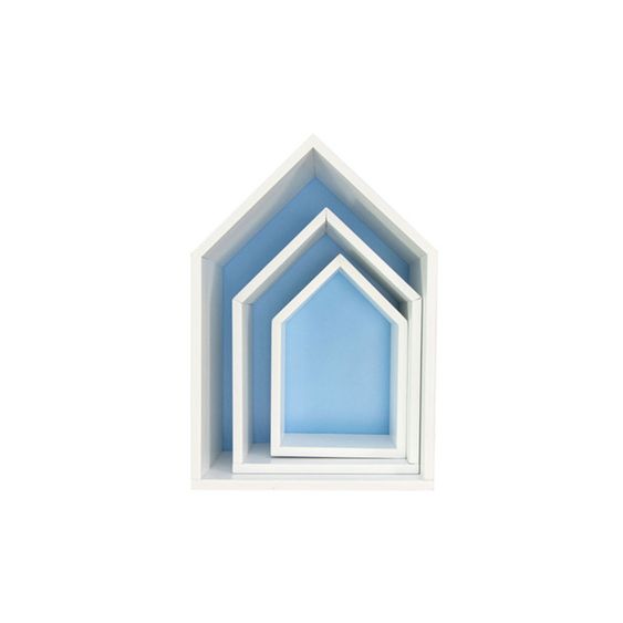 Puckdaddy Hausregal 3er Set - Blau