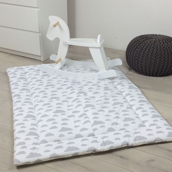 Puckdaddy Coperta per bambini - Nuvole - Bianco