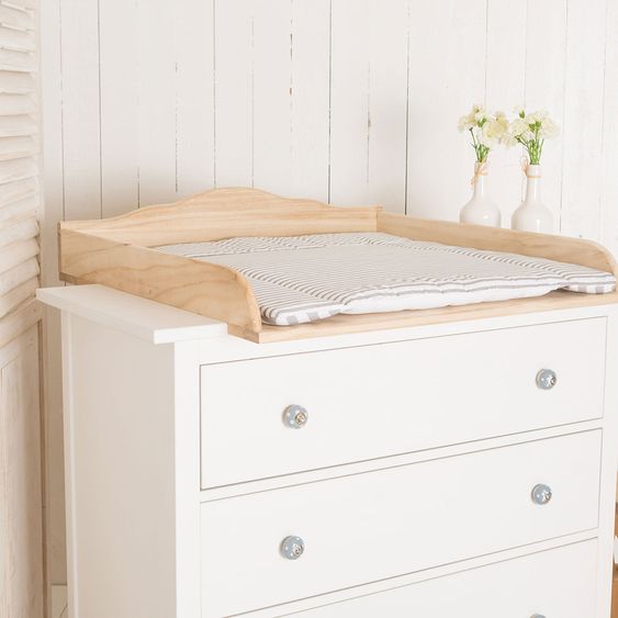Puckdaddy Wickelaufsatz für IKEA Hemnes / Songesand Kommode - Wolke 7 - Naturholz