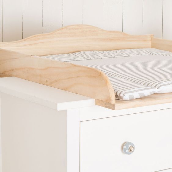 Puckdaddy Wickelaufsatz für IKEA Hemnes / Songesand Kommode - Wolke 7 - Naturholz