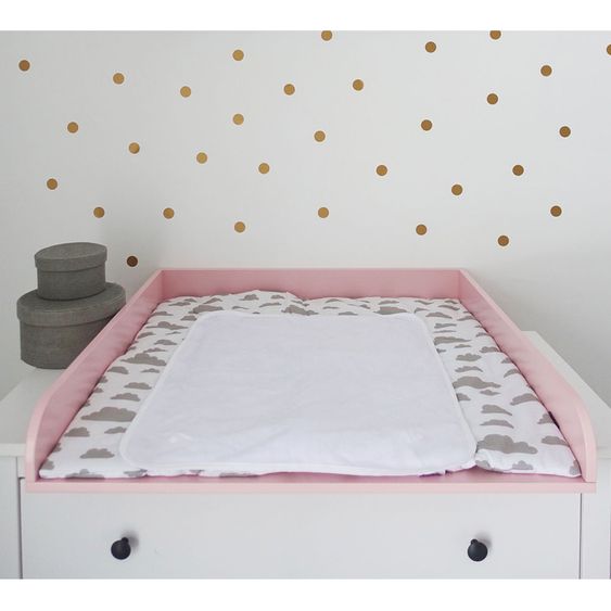 Puckdaddy Wickelaufsatz - für Ikea Hemnes / Songesand - Rund - Rosa