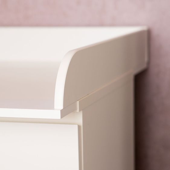 Puckdaddy Wickelaufsatz für IKEA Malm Kommode - Rund - Weiß