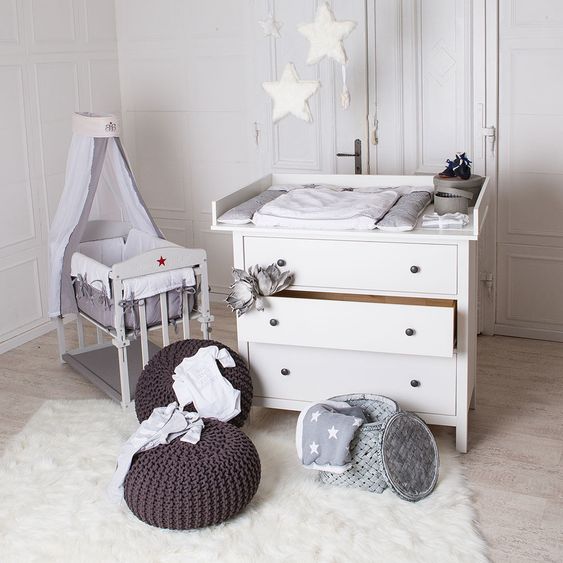Puckdaddy Wickelaufsatz XXL - für IKEA Hemnes - Extrabreit - Weiß