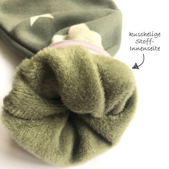 Puschl deluxe Baby Pumphose mit Fleece Sterne - Khaki / Rosa - Gr. 50/56